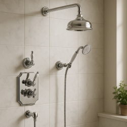 Huber Victorien douche thermostatique encastrée 20cm effet pluie chrome 1208679122